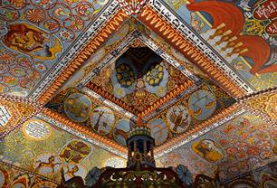 Reproduction of the painting of the dome of synagogue in the Museum of the History of Jews in Warsaw