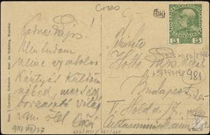 The back of the postcard. Publisher Isroel Greenberg, Voynyliv