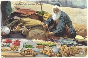 Касабланка, Марокко, 1910. Еврей-торговец овощами Касабланка, Марокко, 1910. Еврей-торговец овощами