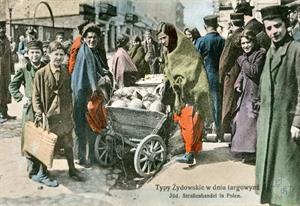 Еврейские типы в день торговли, Лович, 1915 Еврейские типы в день торговли, Лович, 1915