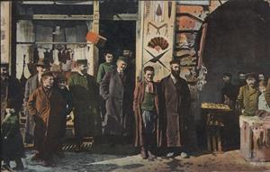 Евреи на лодзинском базаре. Изд-во А.Ostrowski, Warsaw Евреи на лодзинском базаре. Изд-во А.Ostrowski, Warsaw