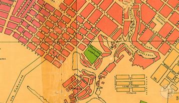 Фрагмент плана с Еврейской слободой и кладбищем