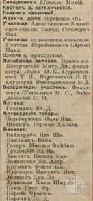 Ярмолинцы в справочнике "Весь Юго-Западный край", 1913 Ярмолинцы в справочнике "Весь Юго-Западный край", 1913