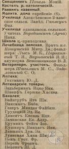  Ярмолинцы в справочнике "Весь Юго-Западный край", 1913