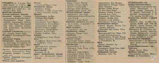Городок в справочнике "Весь Юго-Западный край", 1913
