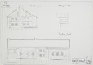 Double synagogue facade drawing