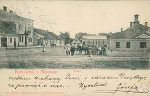 Greetings from Nyzhankovychi, market. Postard of 1903, published by printing house Abraham Katz Greetings from Nyzhankovychi, market. Postard of 1903, published by printing house Abraham Katz