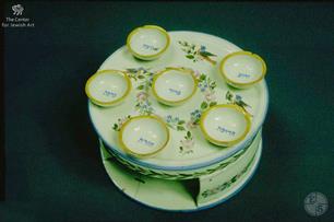 Two-tiered Seder plate, 1875-1911 Two-tiered Seder plate, 1875-1911