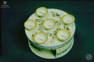 Two-tiered Seder plate, 1875-1911