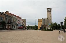 Square Rynok and its dominant - unfinished church, 2015 Square Rynok and its dominant - unfinished church, 2015