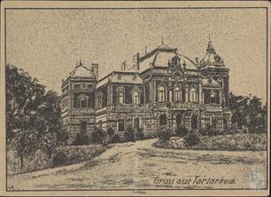 Palace of Potocki on Polish postcard, 1916