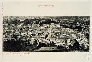 Panorama of Bibrka, 1905. The synagogue is visible to the right Panorama of Bibrka, 1905. The synagogue is visible to the right