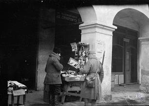 Austrian soldier buys goods in a Jewish store Austrian soldier buys goods in a Jewish store