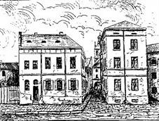 Городской бейт-мидраш. По рисунку Ф.Ковалишина, 1904 г. Городской бейт-мидраш. По рисунку Ф.Ковалишина, 1904 г.