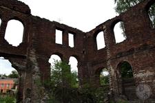 Inside the building, the surviving matsevot from the destroyed cemetery are composed