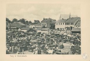 Market in Mostyska, postcard of 1906. Publisher Jozef Rejmansky Market in Mostyska, postcard of 1906. Publisher Jozef Rejmansky