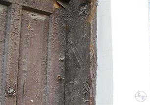 Trace of mezuzah on door Trace of mezuzah on door