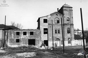 Synagogue in Turka, 1995. One tower is still