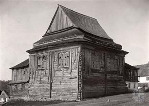 Синагога в Лянцкоруни. Северный и восточный фасады, 1930 Синагога в Лянцкоруни. Северный и восточный фасады, 1930
