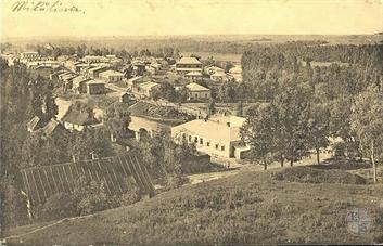 Микулинцы, 1-я треть ХХ вкка. На заднем плане в центре видна синагога Микулинцы, 1-я треть ХХ вкка. На заднем плане в центре видна синагога