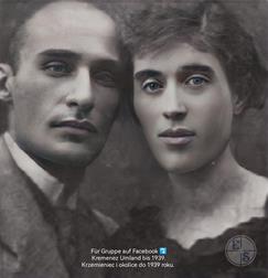 A photographer from Shumsk Mirmelstein with his wife. Shendl and Mordechai Mirmelstein were the founders of the Society of Theater Lovers in Shumsk and the organizers of the first amateur theater troupe in the town of Shumsk A photographer from Shumsk Mirmelstein with his wife. Shendl and Mordechai Mirmelstein were the founders of the Society of Theater Lovers in Shumsk and the organizers of the first amateur theater troupe in the town of Shumsk