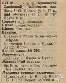 Буша в справочнике "Весь Юго-Западный край", 1913