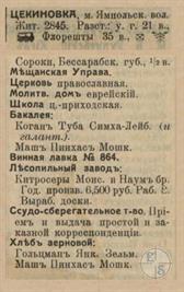 Цекиновка в справочнике "Весь Юго-Западный край", 1913 Цекиновка в справочнике "Весь Юго-Западный край", 1913
