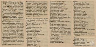 Чечельник в справочнике "Весь Юго-Западный край", 1913 Чечельник в справочнике "Весь Юго-Западный край", 1913