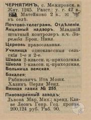 Чернятин в справочнике "Весь Юго-Западный край", 1913 Чернятин в справочнике "Весь Юго-Западный край", 1913