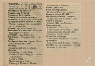 Гранов в справочнике "Весь Юго-Западный край", 1913 Гранов в справочнике "Весь Юго-Западный край", 1913