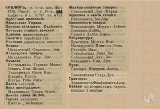Киблич в справочнике "Весь Юго-Западный край", 1913 Киблич в справочнике "Весь Юго-Западный край", 1913