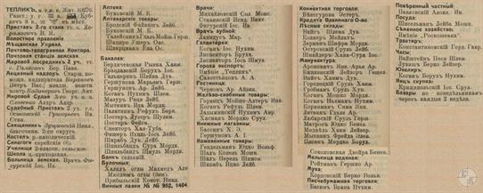 Теплик в справочнике "Весь Юго-Западный край", 1913