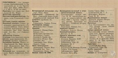 Тростянец в справочнике "Весь Юго-Западный край", 1913 Тростянец в справочнике "Весь Юго-Западный край", 1913