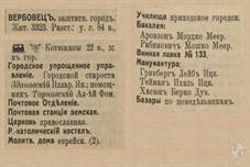Вербовец в справочнике "Весь Юго-Западный край", 1913 Вербовец в справочнике "Весь Юго-Западный край", 1913