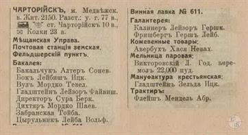 Chartoryysk in the 1913 reference book Chartoryysk in the 1913 reference book
