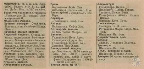 Mlyniv in the 1913 reference book Mlyniv in the 1913 reference book