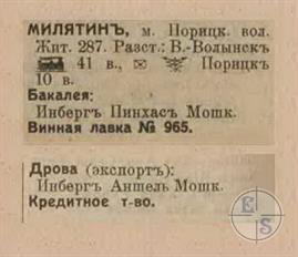 Mylyatyn in the 1913 directory Mylyatyn in the 1913 directory