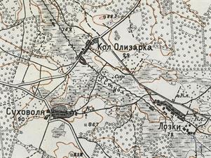 Jewish colony Olizarka on the two-verst map of Ukraine 1930 Jewish colony Olizarka on the two-verst map of Ukraine 1930