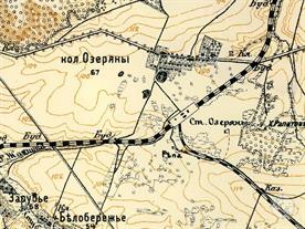 Jewish colony Ozeryany on the two-verst map of Ukraine 1930