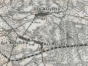 Jewish colony Zheludsk on the two-verst map of Ukraine 1930 Jewish colony Zheludsk on the two-verst map of Ukraine 1930