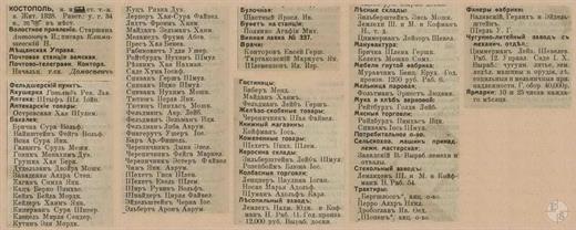Kostopil in the 1913 reference book Kostopil in the 1913 reference book