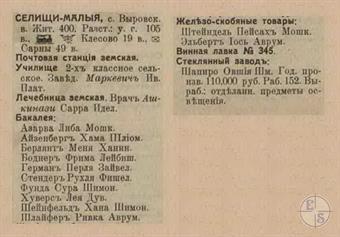Maloye Sedlishche in the 1913 reference book Maloye Sedlishche in the 1913 reference book