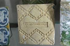 Ceramic tiles with an inscription in Hebrew Ceramic tiles with an inscription in Hebrew