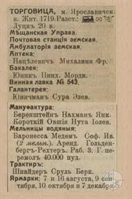 Torhovytsya in the 1913 reference book Torhovytsya in the 1913 reference book