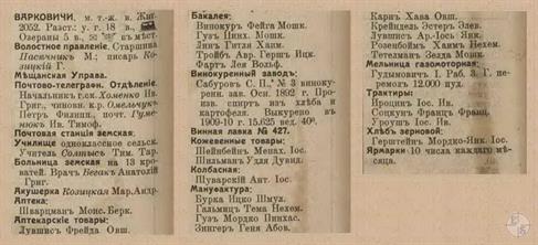 Varkovychi in the 1913 reference book Varkovychi in the 1913 reference book