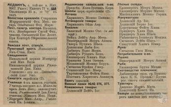 Медвин в справочнике "Весь Юго-Западный край", 1913 Медвин в справочнике "Весь Юго-Западный край", 1913