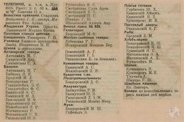 Телепино в справочнике "Весь Юго-Западный край", 1913 Телепино в справочнике "Весь Юго-Западный край", 1913