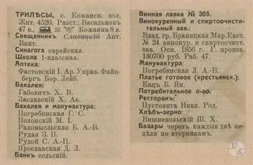 Трилесы в справочнике "Весь Юго-Западный край", 1913 Трилесы в справочнике "Весь Юго-Западный край", 1913