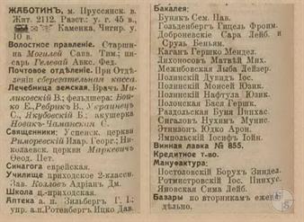Жаботин в справочнике "Весь Юго-Западный край", 1913 Жаботин в справочнике "Весь Юго-Западный край", 1913