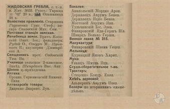 Жидовская Гребля в справочнике "Весь Юго-Западный край", 1913 Жидовская Гребля в справочнике "Весь Юго-Западный край", 1913